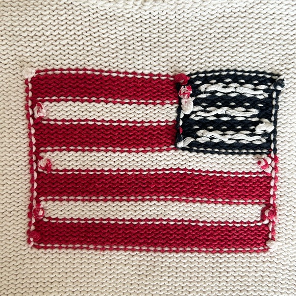 Vintage Liz Claiborne Sport American Flag Sweater Vest Size M 4th of July - Picture 10 of 12